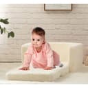 BEJOY Kids Sofa Bed 2-in-1 Flip Out Cuddly Sherpa Toddler Couch Convertible Chair to Lounger Children Sofa Bed Children's Day and Birthday Gift for Girls Boys, White - 5