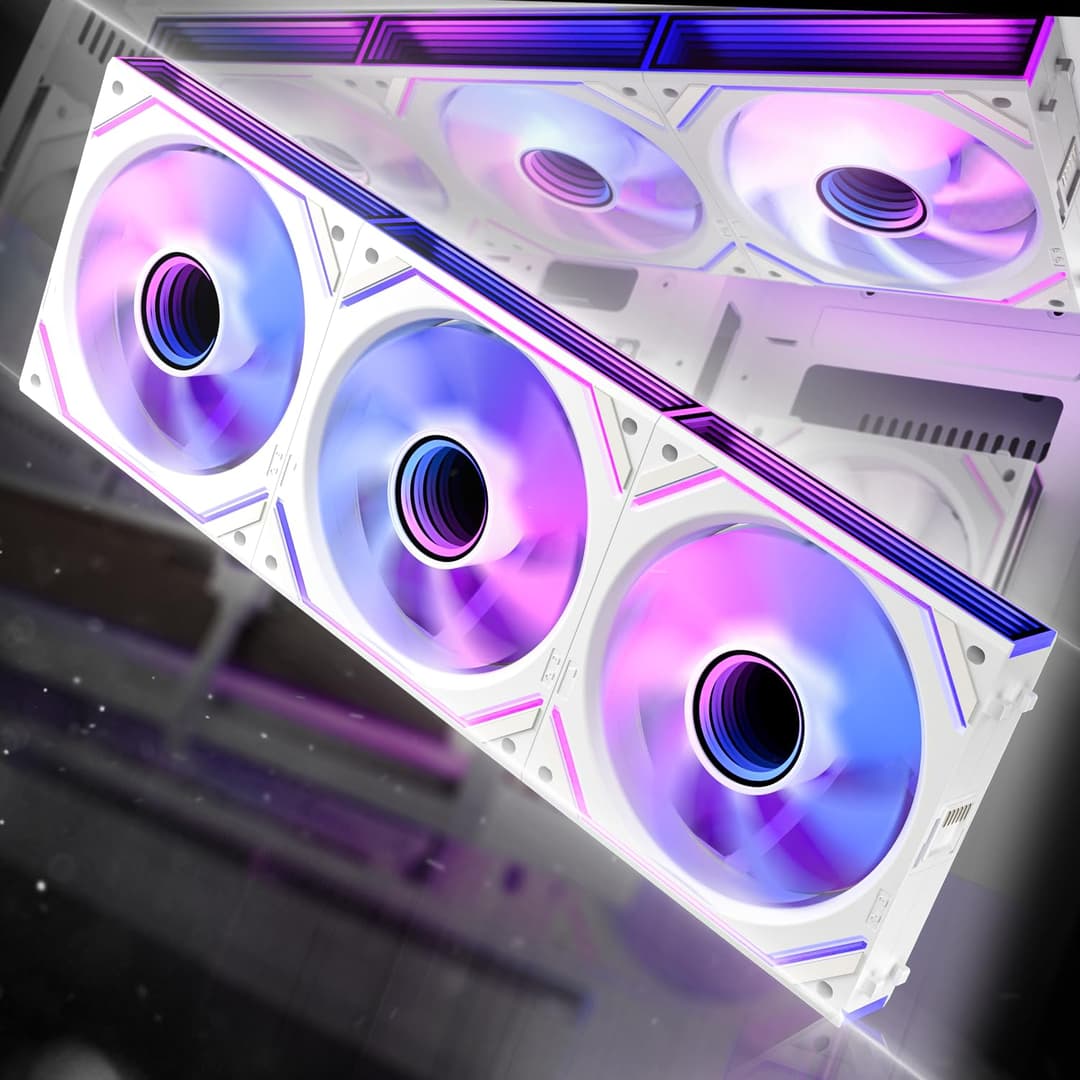 AsiaHorse DAWN Pro 120mm ARGB PC Case Fan [3 Pack] Infinity Mirror Daisy Chain HDB Bearing 1850 RPM PWM High Airflow 71 CFM High Static Pressure 2.6 mmH2O 5V 3Pin RGB Sync