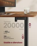 SONGMICS Bureau Électrique Réglable en Hauteur, 180 x 80 cm, Table Assis-Debout, Fonction Mémoire 4 Hauteurs, pour Bureau, Télétravail, Marron Rustique LSD138K01 - 3