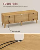 VASAGLE TV Stand Unit, Entertainment Center with Adjustable Shelf, for 65 Inch TVs, 147 cm Long Media Console Table, Transitional Style, for Living Room, Bedroom, Natural Oak and Cream White LTV556Y01 - 5