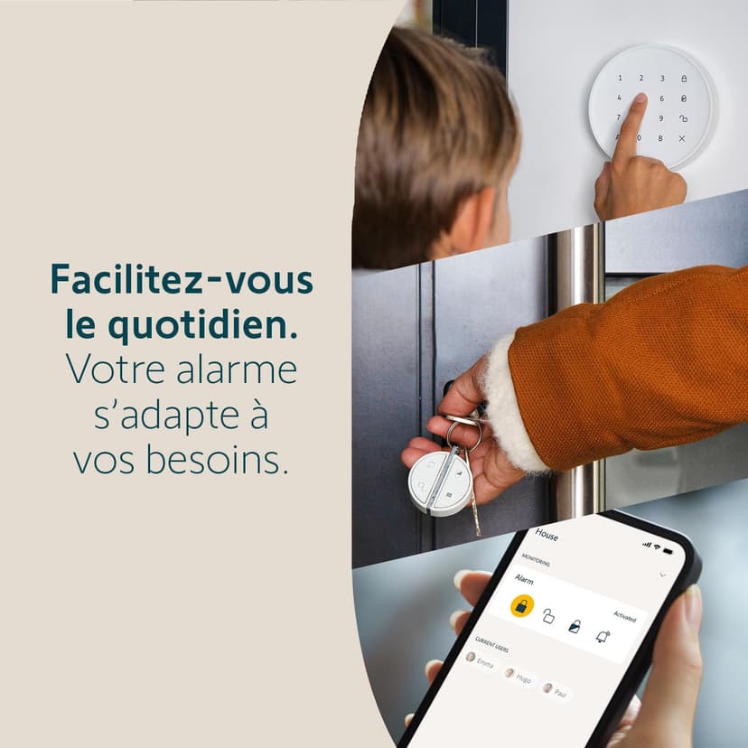 Somfy - Home Alarm Advanced - Système Alarme Maison sans Fil WiFi - Sirène Alarme Intérieure & 2 Badges - Kit de Sécurité pour la Maison Compatible Alexa, Google, Tahoma - Made in France - 5