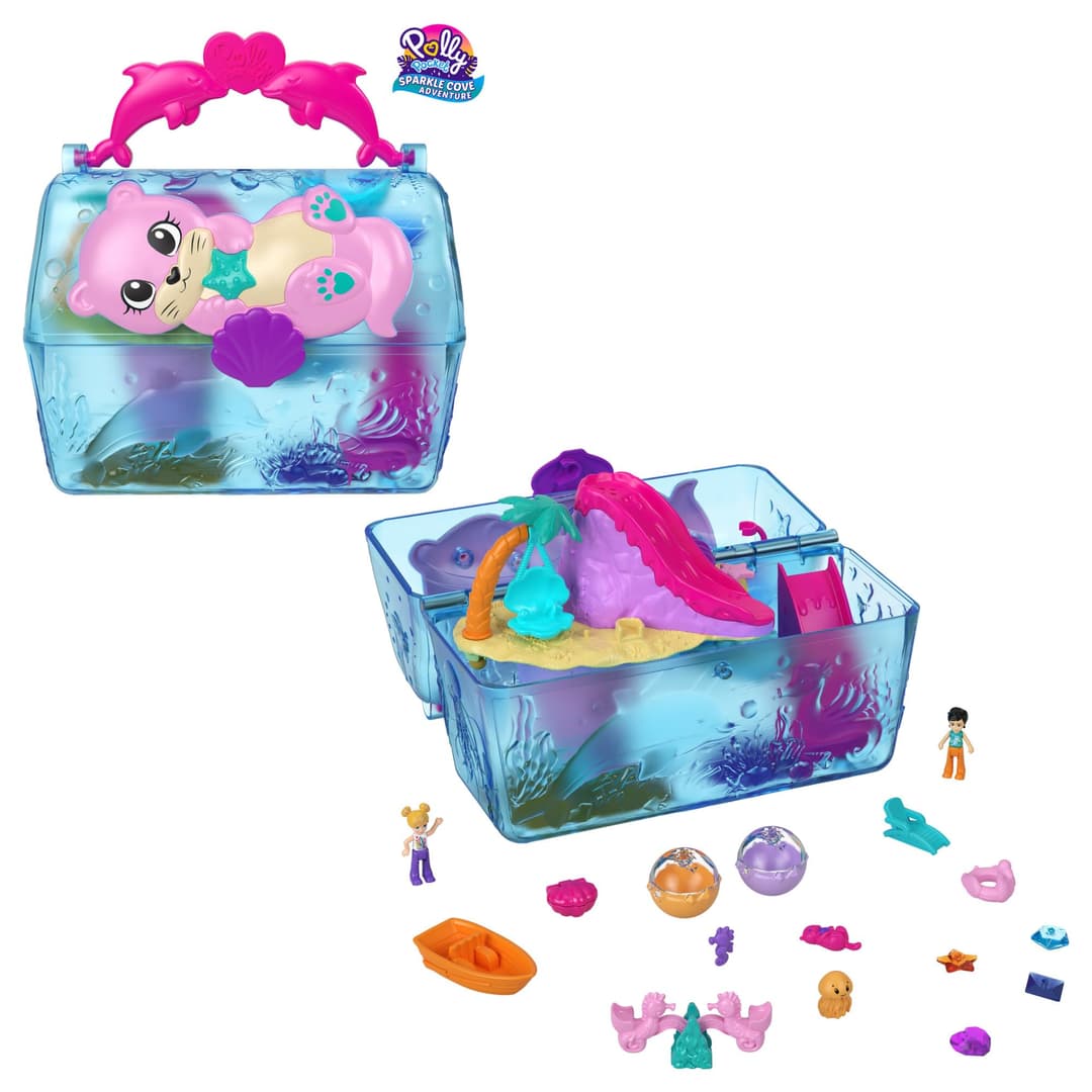 Polly Pocket Sparkle Cove Adventure Playset & 2 Micro Dol…