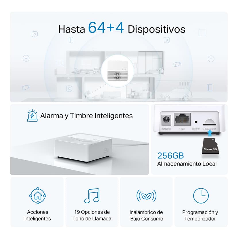 TP-Link Tapo H200 Smart IoT Hub, up to 64 switches & sensors or buttons + 4 battery cameras or doorbells, not compatible with Tapo camera models with power cable, Kasa thermostat KE100 - 3