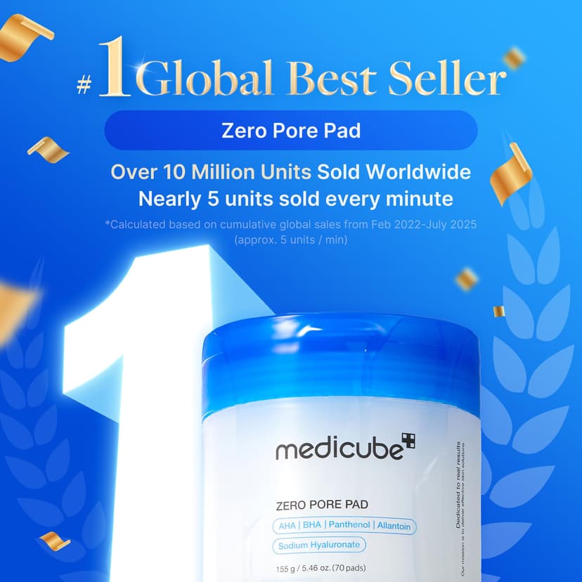 medicube Zero Pore Pads 2.0, Tonifiants Pour Le Visage À Double Texture Pour L'Exfoliation Et Le Soin Des Pores Avec 4,5% D'Acide Lactique Aha (70 Unidades) - 2
