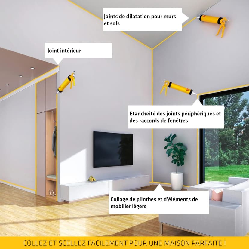 Sika Flex 11 FC Purform Brown Multi-Purpose Sealant, Sealant and Adhesive, Multi-Support, Interior and Exterior (Sikaflex 11 FC+), 300 ml - 9