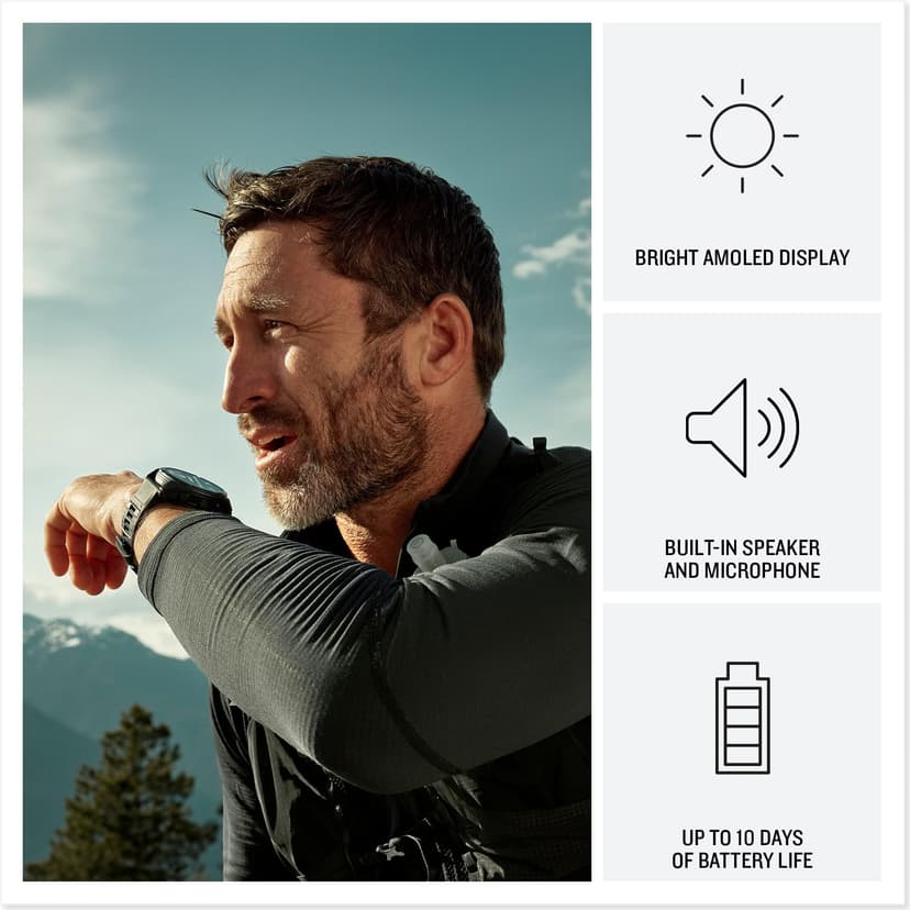 Garmin fēnix 8 Pro, 47mm LTE Premium multisport GPS smartwatch,AMOLED touch Screen,built in inReach technology, advanced health & training features,LED flashlight, up to 15 days battery life,Graphite - 3