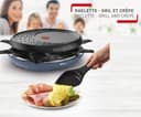 Tefal Colormania 3-in-1 Raclette Grill and Pancake Raclette, Easy Plus Non-Stick Coating, 8 Dishwasher-Safe, 1050 W, Steel Blue RE310401 - 3
