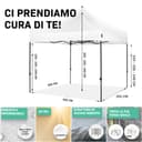 VONROC Tente Easy-Up - 3x3 m – Pliante - Design Modulaire : Auvent, Tonelle, Chapiteau, Marchés Saisons – Pliable – Imperméable – Cadre en Acier - Protection UV 50+ - Blanc - Sac de Rangement Inclus - 4