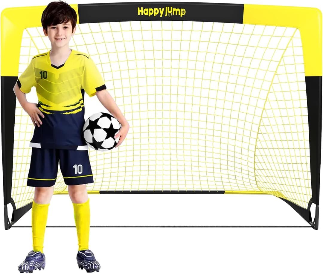 Happy Jump Portable Pop Up Football Goals | Weatherproof Football Nets – 4x3FT Single Pack for Garden & Outdoor Training
