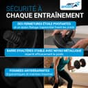 ArtSport Ensemble d'haltères 20 kg – Ensemble d'entraînement de musculation avec 2 haltères courts, 12 disques d'haltères, 4 fermetures en étoile et poignées antidérapantes pour la maison - 4