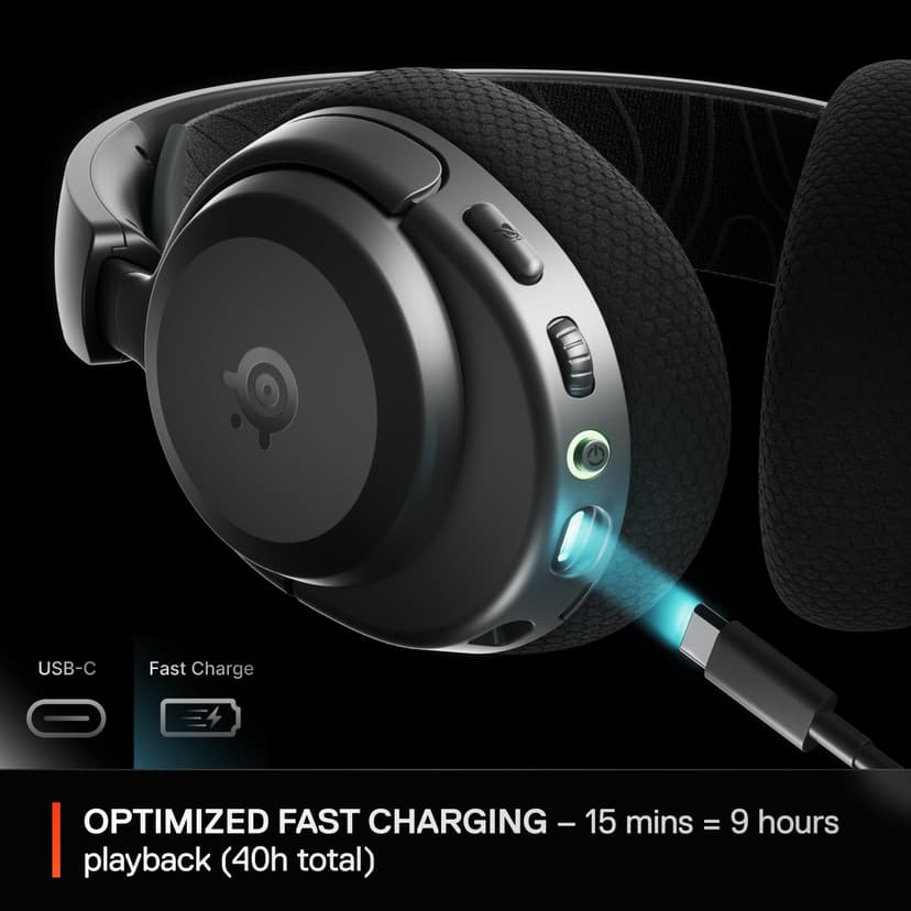 SteelSeries Arctis Nova 3P Wireless - PS5 Headset - Gaming Headset - Mobile App Control - 40 HR Battery with fast charging - Compatible with PlayStation, PC, Switch - 2.4GHz/Bluetooth - Black - 4