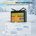ECO-WORTHY 12 V 100 Ah LiFePO4 Bluetooth with BMS Low Temperature Protection, 1280 Wh Lithium Battery 12 V 100 Ah Car Battery for Motorhomes, Caravans, RVs - 3