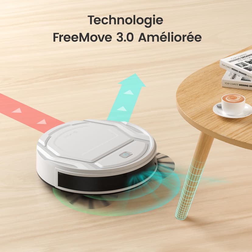 Lefant Aspirateur Robot, Robot Aspirateur Autonomie Mince Silencieux, Connecté avec WiFi/Alexa/App, 3 Modes d'aspirations, Programmable, Idéal pour Les Poils d'animaux Tapis Sols Durs, M210 Blanc - 5