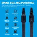 Carry-on Digital Wind Instrument - 10 Instrument Voices, Built-In Speaker, USB Rechargeable Battery, Headphones Output, Midi Over Bluetooth, Digital Recorder - Black - 3