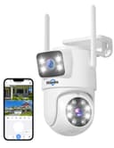 Hiseeu 【Dual Lens+8X Digital Zoom】 3MP Dual Lens PTZ WiFi Security Camera Outdoor, 2.4G/5G WiFi CCTV Home Surveillance Camera Outdoor, Color Night Vision, Auto Tracking Alarm Sound Light 2-Way Audio - 1
