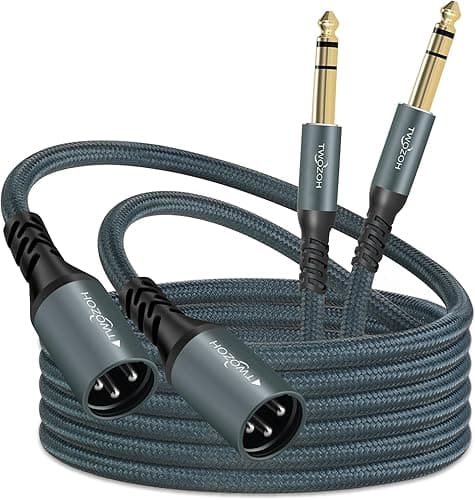 Twozoh Cable XLR Jack 6.35 mm 0,3M Lot de 2, Tressé XLR M…