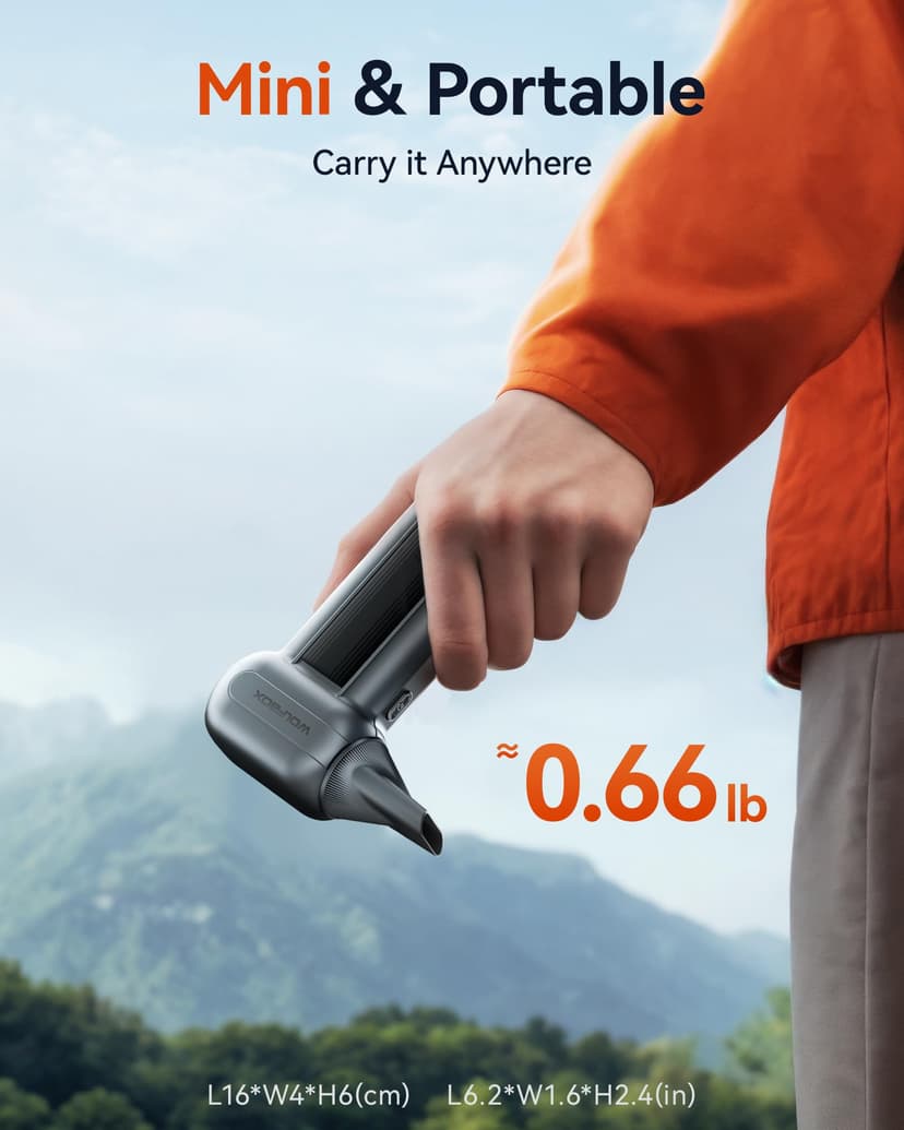 WOLFBOX MF100 Compressed Air Duster-150000RPM Super Power Cordless Air Duster, Rechargeable Brushless Motor Durable Blower, 3-Gear Adjustable Dust Blower for Computer, Keyboard, Outdoor, House and Car - 6