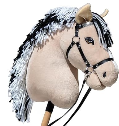 Hobby Horse Fjord A3 - Cheval bâton Beige crins Noirs et …