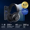 SteelSeries Casque Arctis Nova 3P Wireless - Appli Mobile Companion - Batterie 40h - Haut-parleurs magnétiques en néodyme - 2,4 GHz/Bluetooth - Micro détachable - PS5, PS4, PC, Switch, Mobile -Noir - 2