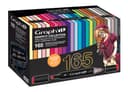 Graph'it - Coffret de 165 Marqueurs à Alcool Double Pointe : 150 Fines et Biseautés et 15 Brush Extrafine et Pinceau - Manga et Illustration - Mallette de Transport - Bloc Layout A4 - 1