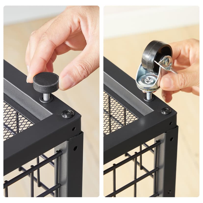 HOOBRO Table d’Appoint en C avec Multiprise (1 AC, 1 USB-A, 1 Type-C) et 1 Tiroir, Table de Chevet, avec 4 roulettes et 4 Pieds Réglables, pour Chambre, Salon, Marron Rustique et Noir EBF79CSF01 - 6