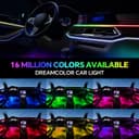 Dream Color Acrylic Car Interior Ambient Light Kit, Bphuny 18 in 1 593 LEDs Fiber Optic Decoration Ambient Lights with Music Dynamic Rainbow Rhythm, RGB Neon Lights for All Cars - 6