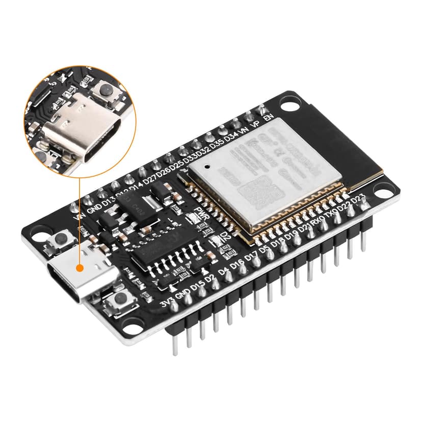 2 pieces ESP32 USB C with CH340 chip ESP32 NodeMCU ESP32 WROOM 32 development board ESP-WROOM-32, 2.4 GHz WiFi + Bluetooth microcontroller - 5