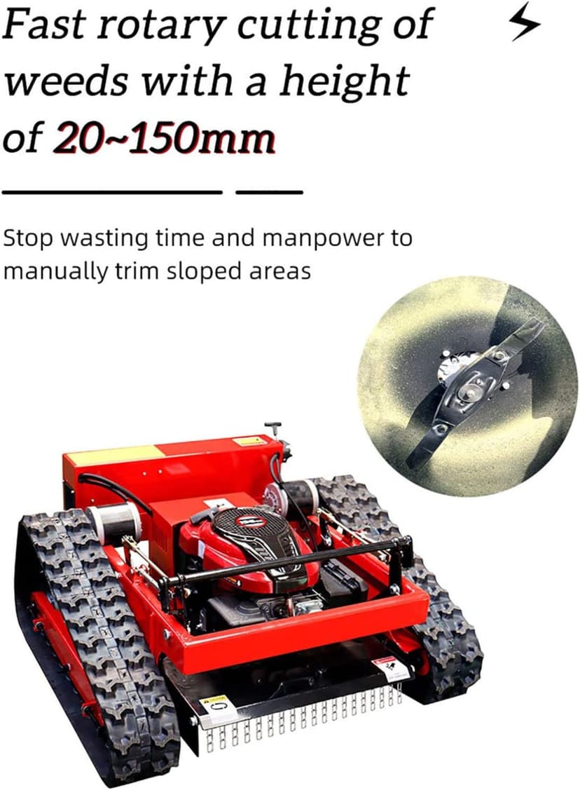 FUNNYBSG Smart Lawn Mower with Remote Control - Gas Powered and Crawler, 7.5/HP, 30° Slope Capacity, Ideal for Farms, Home Gardens, Orchards and Lawn Care - 3