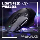 Logitech G G502 X LIGHTSPEED Wireless Gaming Mouse - Optical mouse with LIGHTFORCE hybrid optical-mechanical switches, HERO 25K gaming sensor, compatible with PC - macOS/Windows - Black - 3