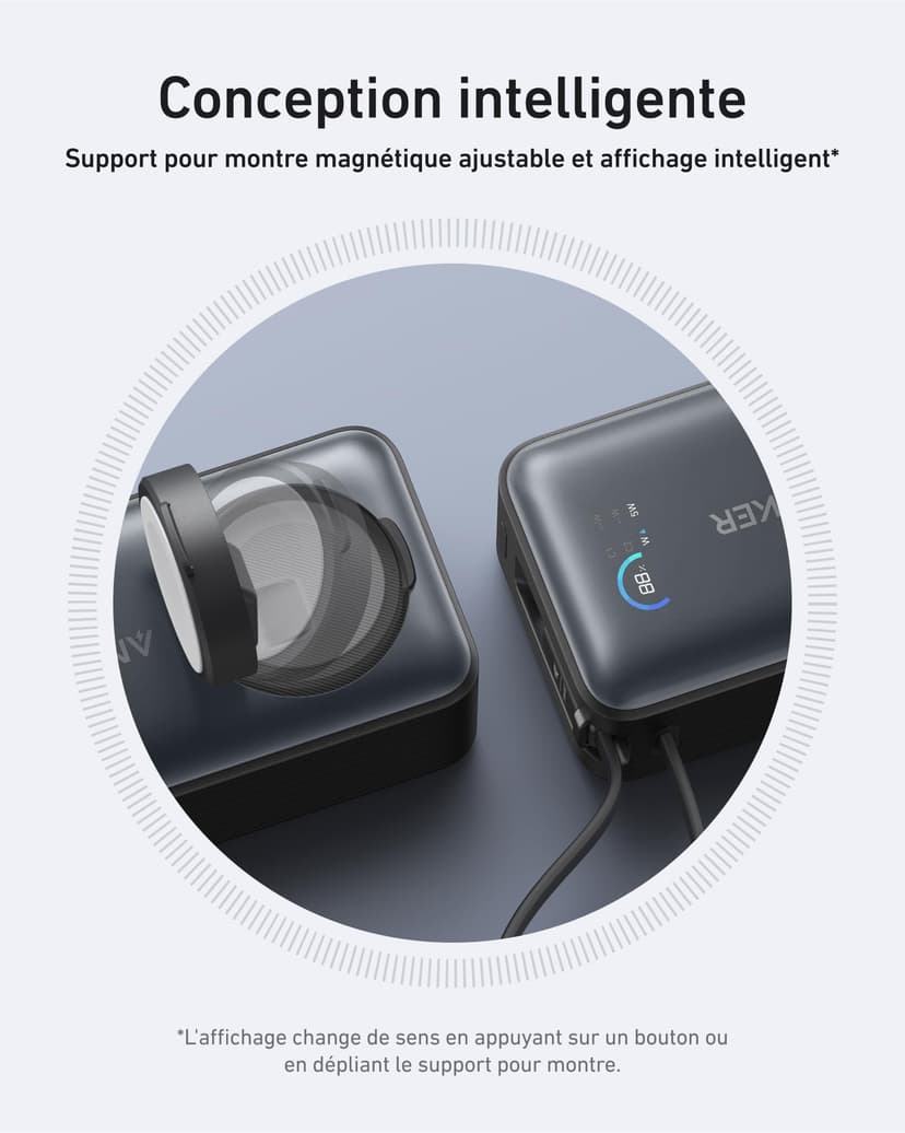 Anker Batterie Externe Magnétique 10000 mAh PD 35W avec câble USB-C intégré, Power Bank Charge Rapide, pour Apple Watch, iPhone 17 Pro Max/17/15/14/13, Samsung, iPad, AirPods et Autres (Noir) - 5