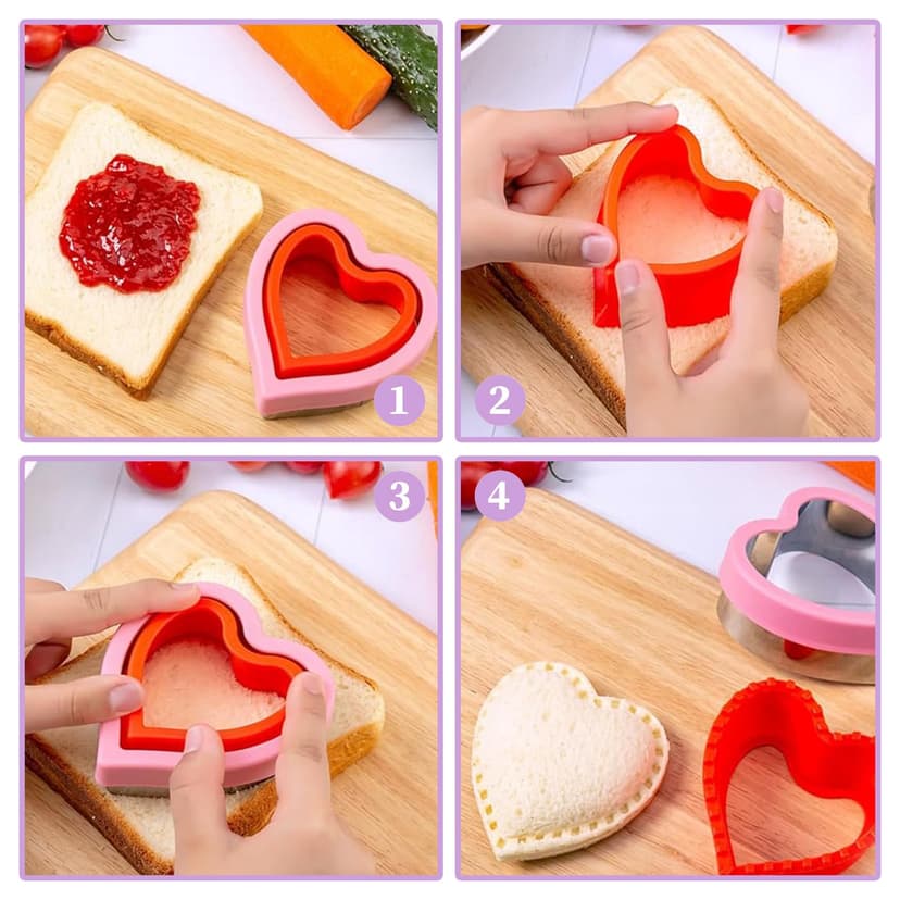 CIMOYBAI Set of 48 Cookie Cutters, Bread & Vegetable Kids, Sandwich Cutter Kit, Bento Accessories for Sushi, Fruit, Cakes, Biscuits - 2