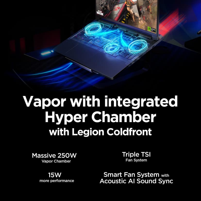 Lenovo Legion Pro 7i 16'' WQXGA OLED 240 Hz Ordinateur Portable de Jeu Intel Core Ultra 9 275HX 32 Go de RAM 1 to SSD NVIDIA GeForce RTX 5070Ti Eclipse Noir - 9