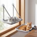 CATISM Cat Window Bed & Cat Desk Bed 2-in-1, Soft Removable Hammock for Indoor Cats, Up to 18kg Weight Capacity with Ventilated Mesh, All-Season Use, Sturdy Frame & Suction Cups - 1