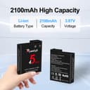 PoweLyt Osmo 360/Action 6/5 Pro/4/3 Battery 2 Packs 3.87V 2100mAh Osmo Action 5 Pro Batteries and 3 Channels Charging Station Compatible with DJI Osmo Action 6/Action 5 Pro/Action 4/Action 3,Osmo 360 - 3