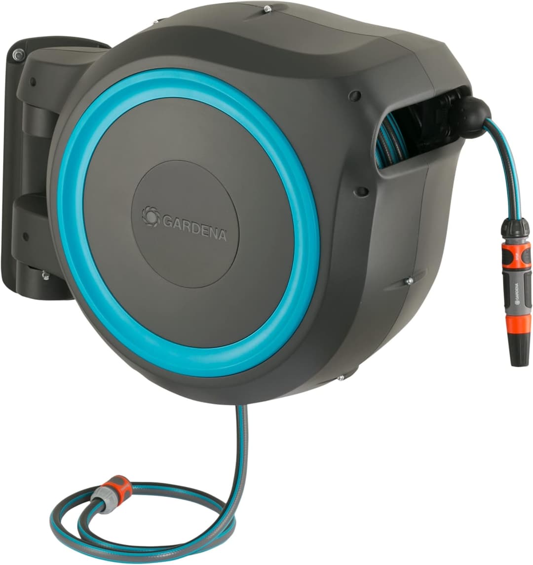 Gardena Wall-Mounted Hose Box RollUp M/L (turquoise) 25 m…