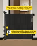 Patywaga Stair Safety Gate, Extendable 0-140 cm, Children's and Animal Safety Gate for Stairs/Doors, Door Safety Gate, Stair Safety Blind with Scissor Mechanism, Children and Dog Safety, Indoor - 3
