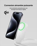 Belkin BoostCharge Socle de Recharge 2-en-1 aimanté et Pliable Qi2, 15W, Compatible MagSafe Chargeur sans Fil, Recharge Rapide, Apple iPhone 17, iPhone Air, Pixelsnap, Adaptateur Inclus - Blanc - 4