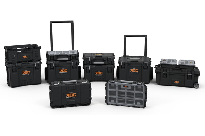 Keter ROC Pro Gear Heay Duty Organiser, 25 Year Warranty, Removable Bins, Stackable, Lightweight, Durable, IP54 Water Resistant, Black - 7