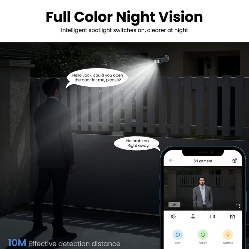 AOQEE Security Camera Outdoor Wireless Solar - 2K CCTV Camera Systems, Battery Operated Home/House Security, PIR Detection, IP65, Colour Night Vision, TF card/Cloud Storage, S1 - 5