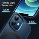 JETech Magnetic Case for iPhone 12/12 Pro 6.1-Inch Compatible with MagSafe, Translucent Matte Back Slim Shockproof Phone Cover (Storm Blue) - 6