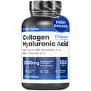 Collagen and Hyaluronic Acid 180 Tablets, 2000mg Hydrolyzed Collagen Quality COLLinstant with Biotin, CoQ10, Zinc, Selenium, Vitamin C & D, Collagen Supplements for Women and Men, Skin, Bones, Joints - 1