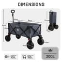 TIMBER RIDGE XXL Chariot de Transport Pliable avec Frein Chariot Plage à roulettes Tout Terrain Roues Amovibles Poignée Réglable Poche Latérale pour Jardin Plage Camping Pique-Nique BBQ Match - 3