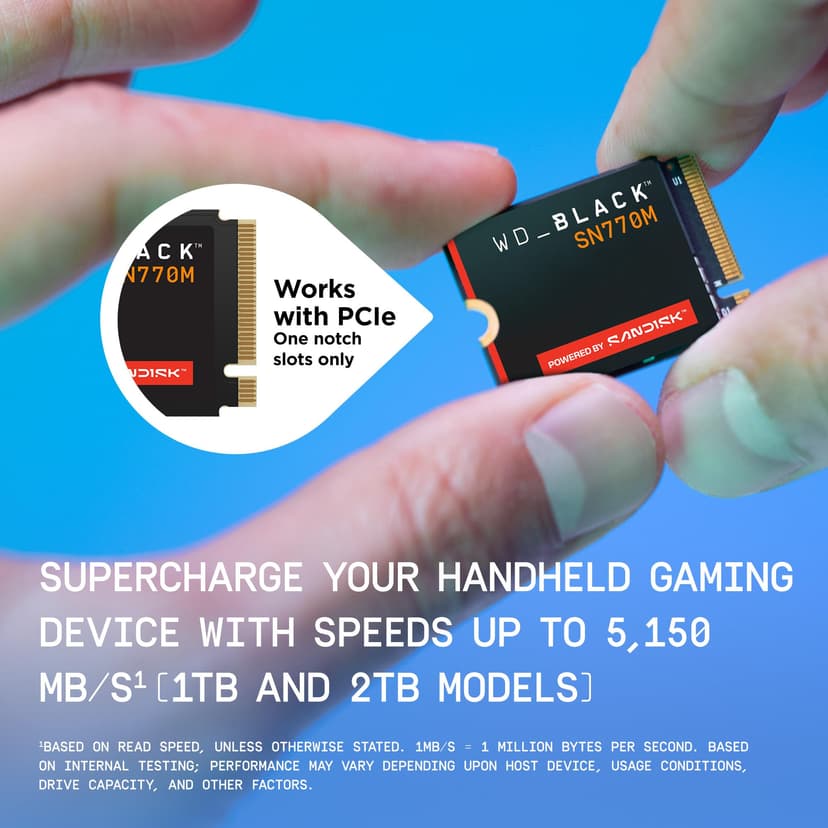 WD_BLACK SN770M NVMe SSD 1TB (Up to 5,150MB/s, M.2 2230, PCIe Gen4, for Asus ROG Ally, Steam Deck, Microsoft Surface for Compatible Laptop Gaming Devices and laptops) POWERED BY SANDISK - 5