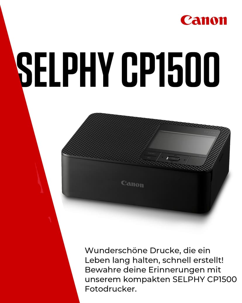 Canon SELPHY CP1500 Imprimante Photo Mobile avec kit de Papier, Noir, imprimante Bluetooth sans Fil, avec Accessoires, compacte et légère, Mi 54 Feuilles de Papier au Format Carte Postale 4 x 6 - 2