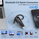 New Bee Main Libre Bluetooth Oreillette, Casque sans Fil Bluetooth avec Microphone 60 Jours en Veille Casque Mains Libres avec Microphone Casque pour iPhone Samsung, HTC, LG, Sony, PC (Noir) - 4