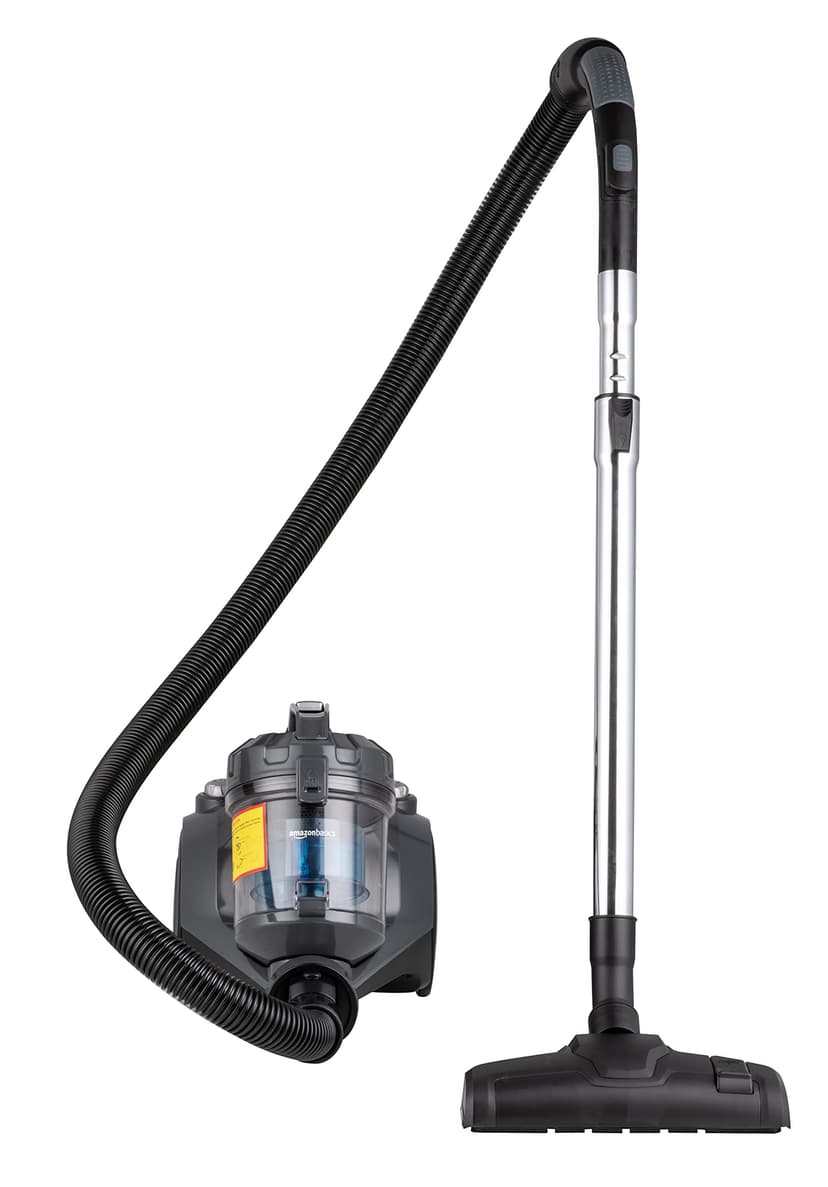 Amazon Basics 15KC-71EU4 Aspirateur sans Sac à Cylindre, Puissant pour Sols Durs et Tapis, Filtre Hepa, Compact et Léger, 700 W, 1,5 L, Noir/Bleu - 1