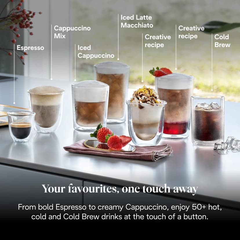 De'Longhi Eletta Explore Cold Brew ECAM452.67.G, Barista Coffee Machine with LatteCrema Hot and Cool, Espresso Machine, Automatic Coffee Bean Machine, Cold Extraction, Coffee Pot Included, Dark Grey - 5