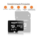 Amazon Basics Carte Mémoire microSDXC avec Adaptateur Grande Taille, A2, U3, Vitesse de Lecture Jusqu’à 100Mbit/s, 512Go, Noir - 2