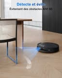 ECOVACS T50 Omni GEN2 Aspirateur Robot avec Station, Puissance 21000Pa, Brosse latérale et serpillière Extensibles, ZeroTangle 2.0, AIVI 3D 2.0, Lavage à l'eau Chaude 75℃, Ultra-Mince 81 mm, Noir - 4