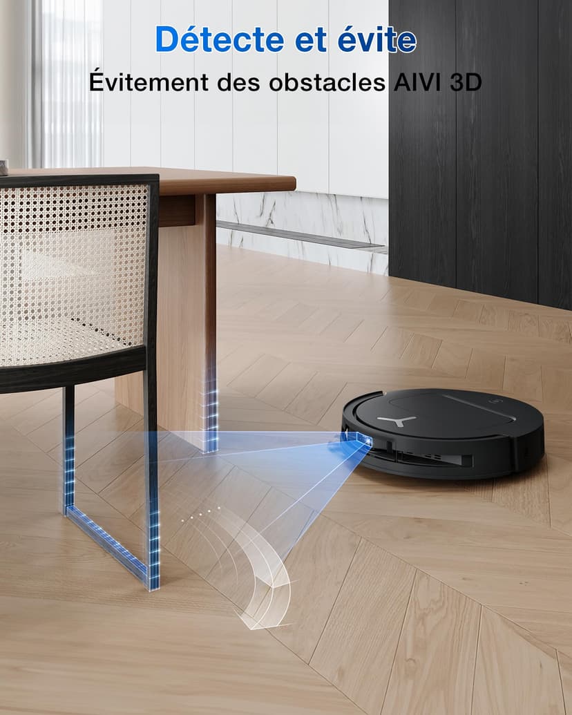 ECOVACS T50 Omni GEN2 Aspirateur Robot avec Station, Puissance 21000Pa, Brosse latérale et serpillière Extensibles, ZeroTangle 2.0, AIVI 3D 2.0, Lavage à l'eau Chaude 75℃, Ultra-Mince 81 mm, Noir - 4